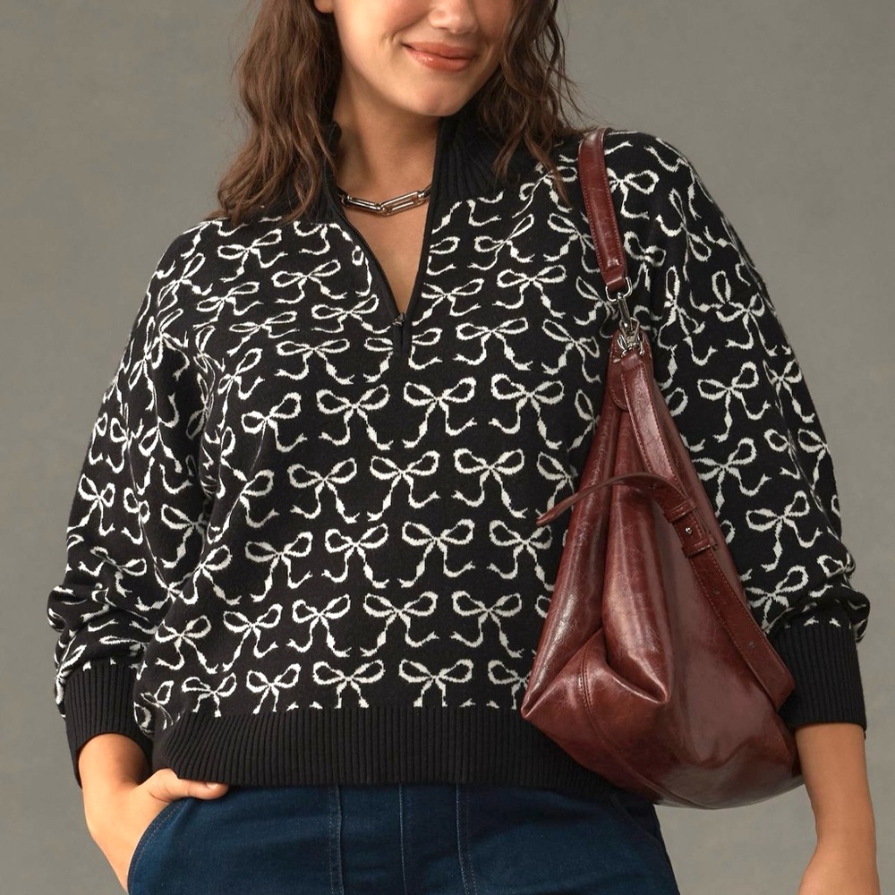 ANTHROPOLOGIE Montana Half-Zip Mick-Neck Sweater by Maeve - 2X